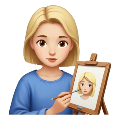 girl paints copy from life in the mountains sticker