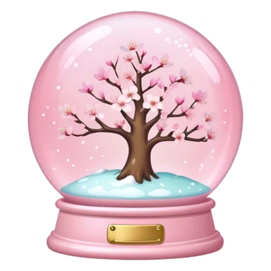 Pastel pink snow globe，Cherry blossom sticker