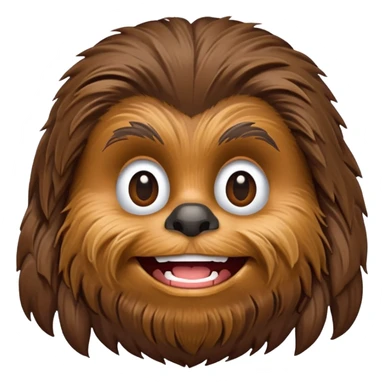 pero la cara de chewbacca en formato png con menos detalle, mas delgado y sonriente sticker