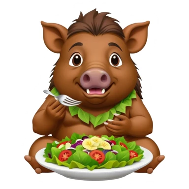 Hawaiian hippy boar eating a salad sticker