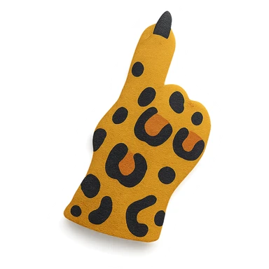 aesthetic leopard paw pointing up with beautiful leopard coloring sticker