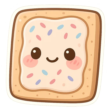 Cute-chibi-poptart, blushing cheeks, cartoon style sticker