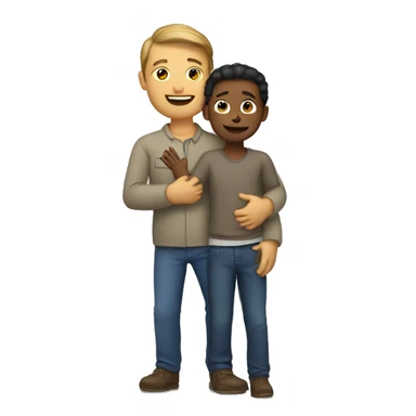 man with a child in arms sticker