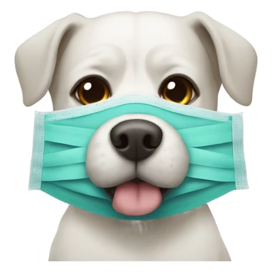 Surgical mask on dog sticker