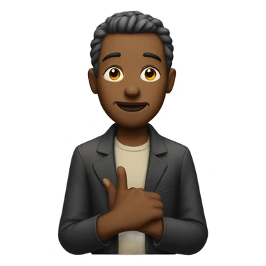 man with crossed fingers sticker