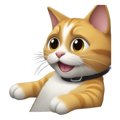 Cat with a sports car sticker