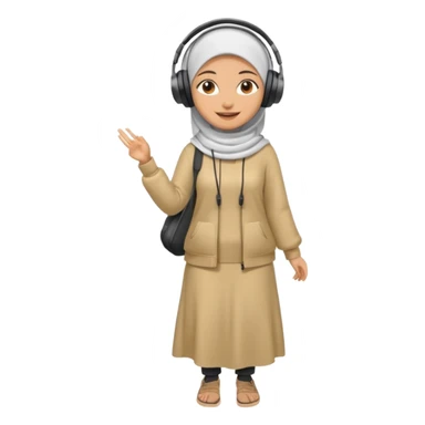 hijab DJ, headphone,  full body sticker