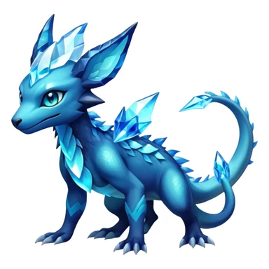 Colorful Dark Shiny Exotic Salandit-Aurorus-Glaceon-Fakémon-hybrid-creature (full body)  sticker