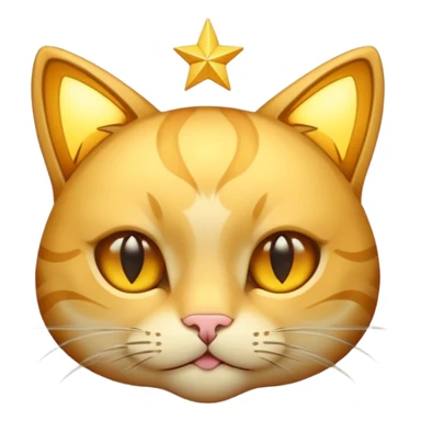A star with a cat face sticker