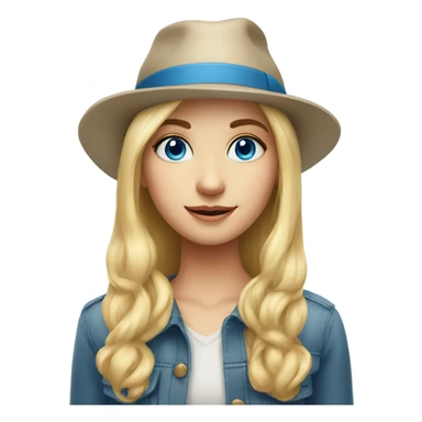 blonde girl and blue eyes wearing hat portrait sticker