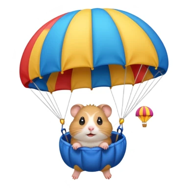 hamster riding parachute sticker