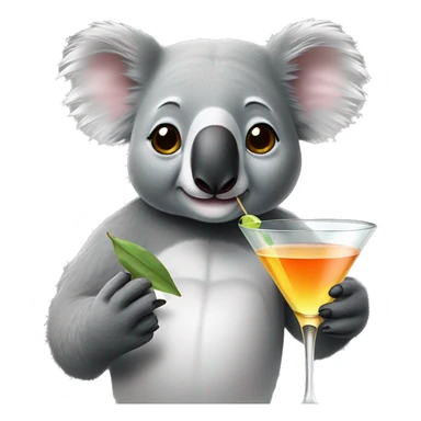 koala drinking a martini sticker