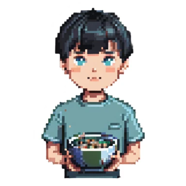boy with bowl haircut sticker