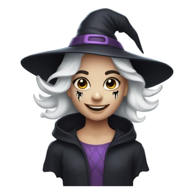 smiling girl in horror theme sticker