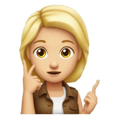 Blond girl crossing her fingers and thinking about steak dinner sticker