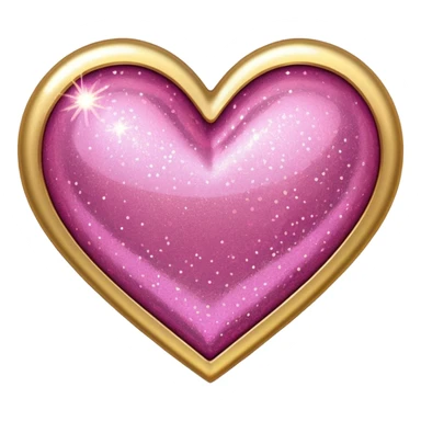 Gold heart with pink glitter  sticker