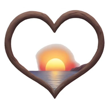 Sunset heart sticker
