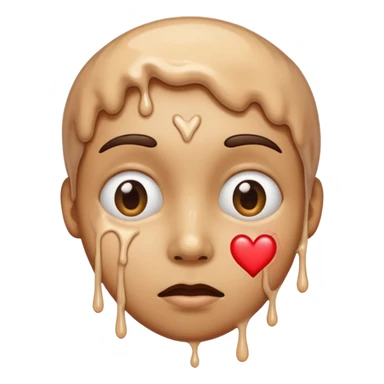 Cara derretida con ojos de corazón sticker