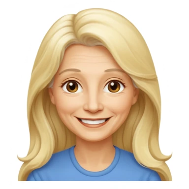 Femme 65 ans blonde cheveux long souriante sticker