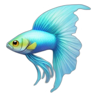 beta fish with angel wings and a halo sticker