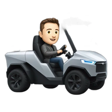 Elon musk riding in a Tesla cyber truck  sticker