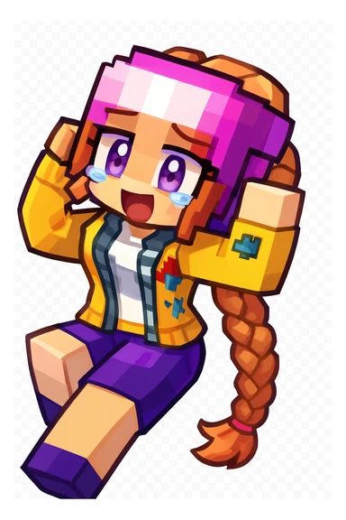 Extract every character from the picture. character including the clothes and accessories they are wearing, and place on a transparent background. Keep the original style and appearance exactly the same. and separately give me the each character picture. There is 3 character in this image. so you have to create 3 imaehgs

 sticker