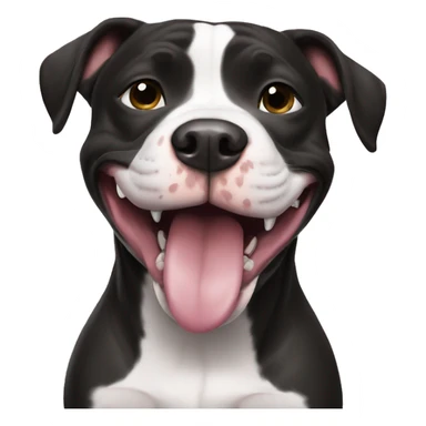 Silly, happy, black and white pitbull sticker