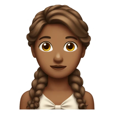 Brown hair girl with bow sticker