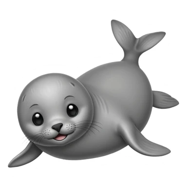 cute seal lying on its back, smiling sticker