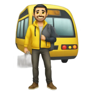 Armenian men in yellow clothing in public trasnport sticker