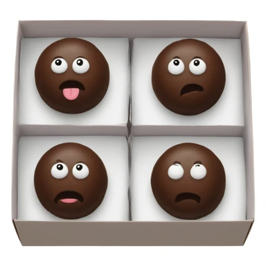 4 chocolate truffles in a box sticker