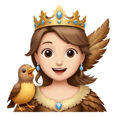  bird eating talkis while singing in a princess costume  sticker
