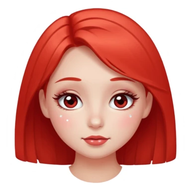 Shy pretty red cheeks blushing kong lashes sparkle sticker