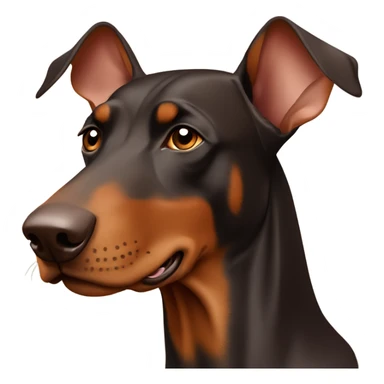 Different shades of brown Doberman without cropped ears looking forward and happy  sticker