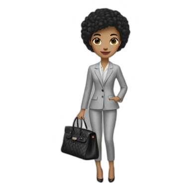 suit Chanel girl with Birkin bag sticker