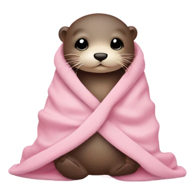 Cute cozy otter in baby pink blanket  sticker