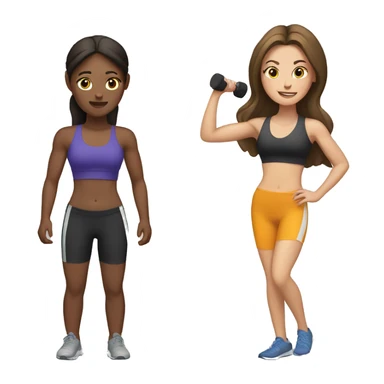 Two brunette white girls working out sticker