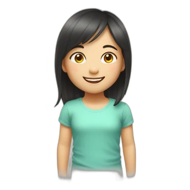 little asian girl, sun smiling sticker