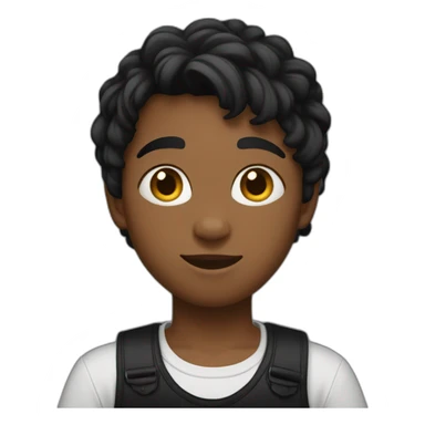 Boy with a black skirt, a black crop top, long socks and cat hears on his head sticker