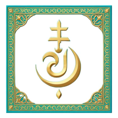 Turquoise colored rug with “ALLAH” on it sticker