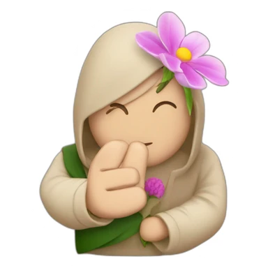 monje budista con una flor en la mano sticker