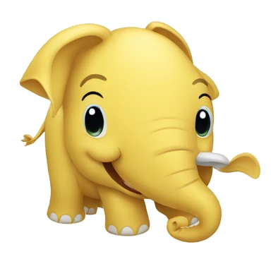 yellow laughing elephent sticker