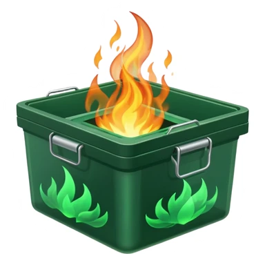 green fire in flat container sticker