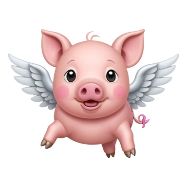 Pig flying sticker