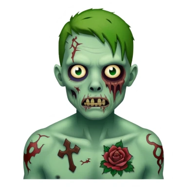 zombie with tattoos sticker