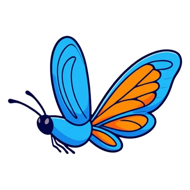 Vibrant blue butterfly sticker with delicate wing details sticker