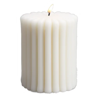 ribbed handmade candle wax white sticker
