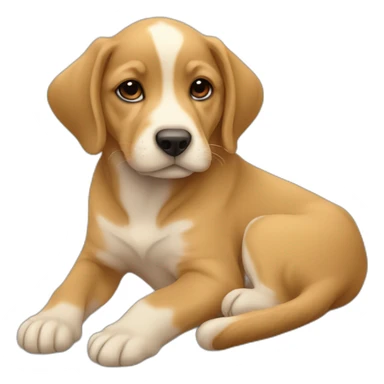 simplistic two color drawing of puppy laying down sticker