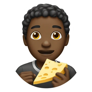 Black guy eating cheese slices sticker