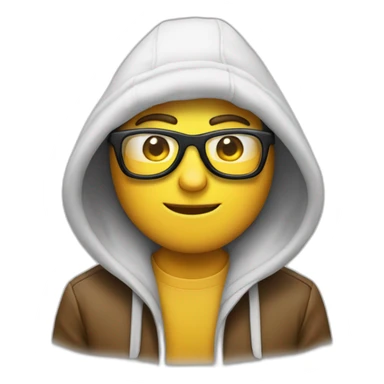 Homme blanc avec une capuche sur la tête et des lunettes  sticker